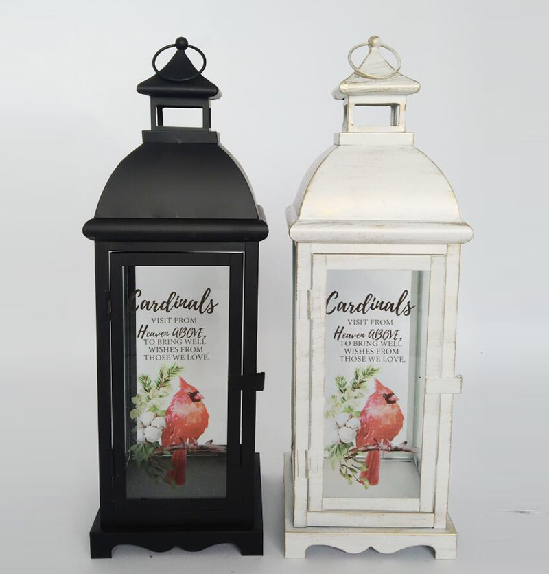 Metal Lanterns Simple European Style Iron Candle Holders with Clear Glass, Tomb Lantern Memorial Lantern Sympathy Lantern JL012699