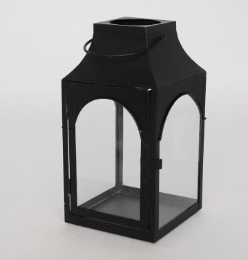 Metal Lanterns Simple European Style Iron Candle Holders with Clear Glass, For Home and Garden Decorations JL012706