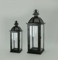 Metal Lanterns Simple European Style Iron Candle Holders with Clear Glass, For Home and Garden Decorations
