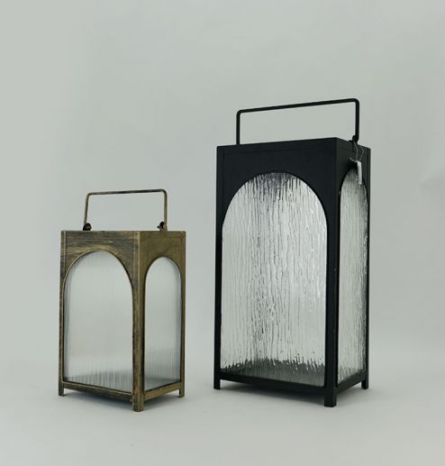 Iron Metal Candle Holder and Lantern With Beautiful Gold and Black Colour Creative Design for Dinner & Room Decor