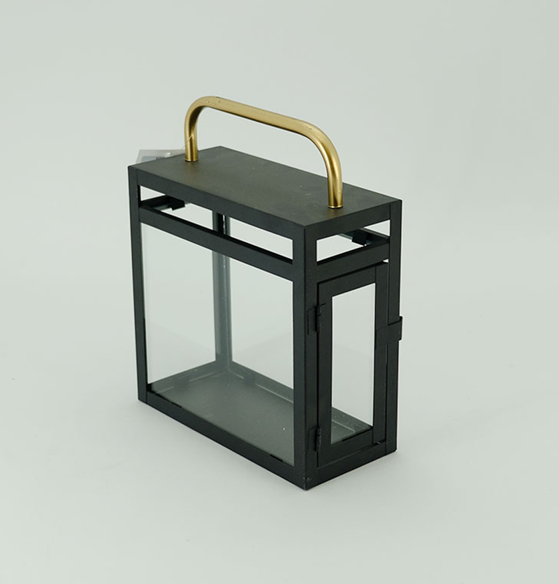 Lantern Black Decorative Metal Glass Lantern Latest Trending For Home Decoration High Quality Iron Lantern Black Color JL050112