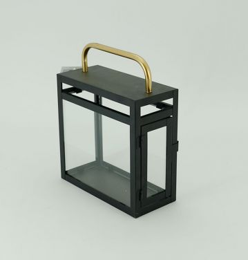 Lantern Black Decorative Metal Glass Lantern Latest Trending For Home Decoration High Quality Iron Lantern Black Color JL050112