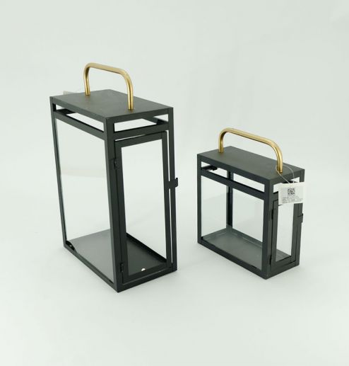 Lantern Black Decorative Metal Glass Lantern Latest Trending For Home Decoration High Quality Iron Lantern Black Color