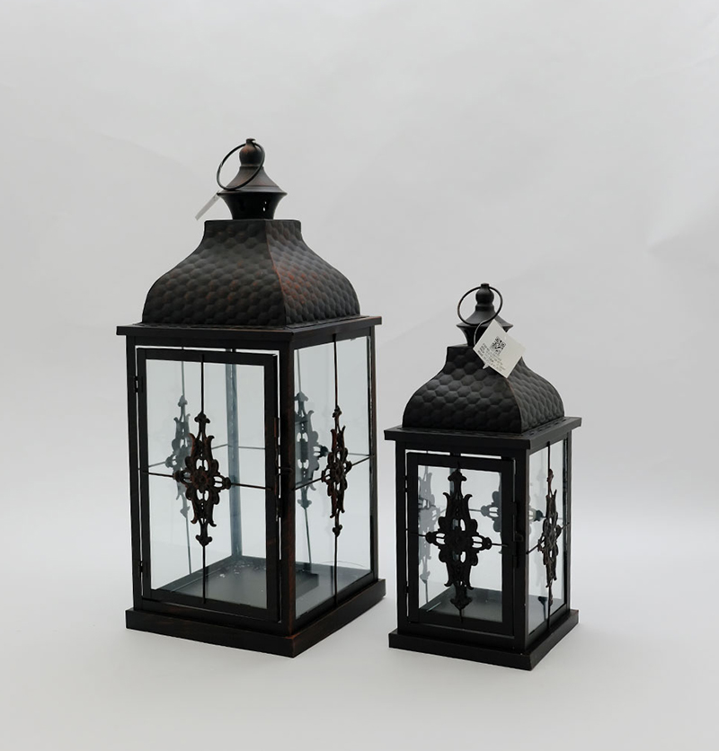 Stainless steel Candle Holders Elegant Iron Simple Glass Lanterns Garden Decor JL050114