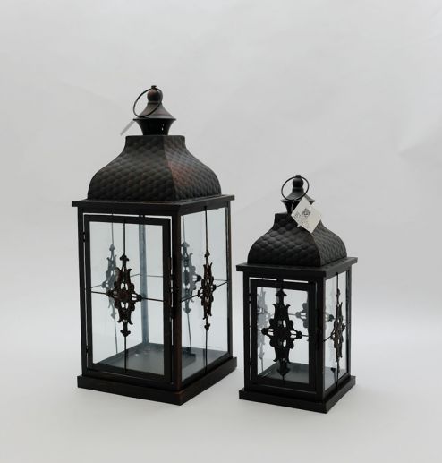 Stainless steel Candle Holders Elegant Iron Simple Glass Lanterns Garden Decor