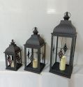 Stainless steel Candle Holders Elegant Iron Simple Glass Lanterns Garden Decor