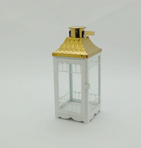 Stainless steel Lanterns Simple European Style Iron Candle Holders with Clear Glass, For Home and Garden Decorations