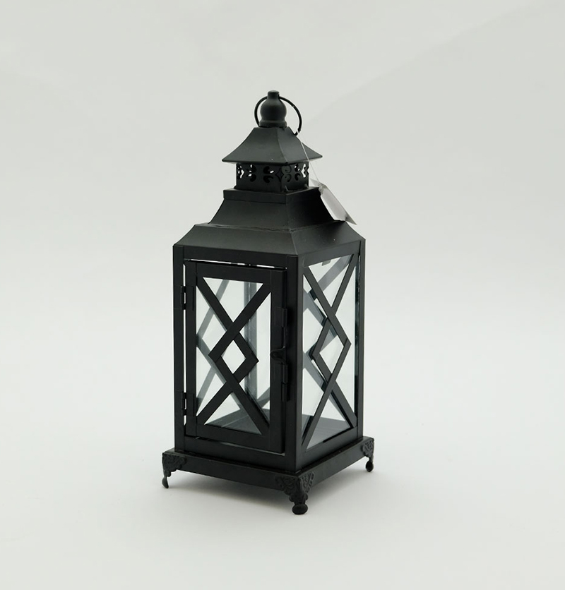 Metal Lanterns Simple European Style Iron Candle Holders with Clear Glass, For Home and Garden Decorations JL050118