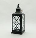 Metal Lanterns Simple European Style Iron Candle Holders with Clear Glass, For Home and Garden Decorations