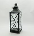 Metal Lanterns Simple European Style Iron Candle Holders with Clear Glass, For Home and Garden Decorations