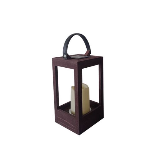Metal Wind Lanterns Stainless Steel Wooden Candle Holders with Clear Glass Rope Handle Garden Decorations