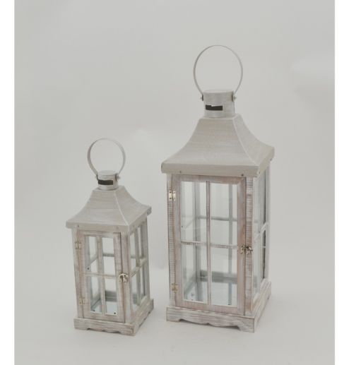 Christmas Decorative Lantern Wooden & Iron Candle Lanterns for Home Indoor & Outdoor Vintage Style Hanging Lan