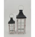 Christmas Decorative Lantern Wooden & Iron Candle Lanterns for Home Indoor & Outdoor Vintage Style Hanging Lan
