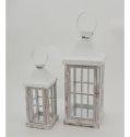 Christmas Decorative Lantern Wooden & Iron Candle Lanterns for Home Indoor & Outdoor Vintage Style Hanging Lan
