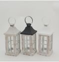 Christmas Decorative Lantern Wooden & Iron Candle Lanterns for Home Indoor & Outdoor Vintage Style Hanging Lan
