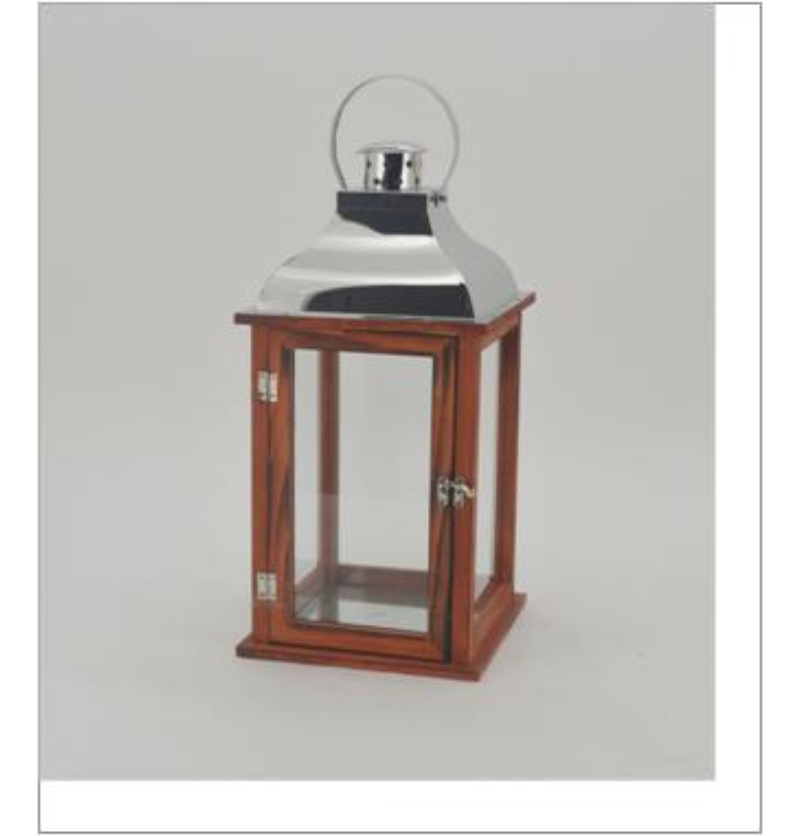 Decorative Metal wooden Candle Holder Lantern for Interior decor JL060099