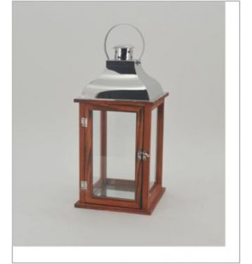 Decorative Metal wooden Candle Holder Lantern for Interior decor JL060099