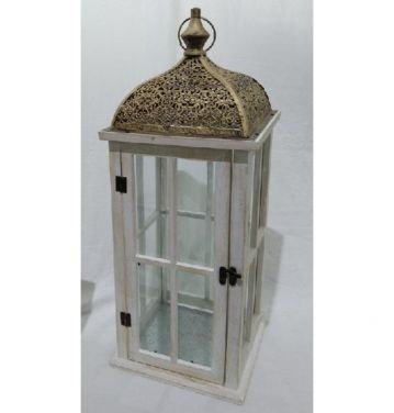 Wood Wooden Decorative Glass Candle Lantern Vintage Rustic Large Hanging Candle Holder JL060125