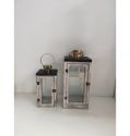 European style High Quality candle lantern hollow Top wooden Lantern For Home Garden Decoration