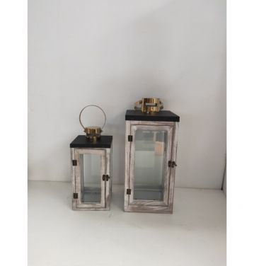 European style High Quality candle lantern hollow Top wooden Lantern For Home Garden Decoration JL060129