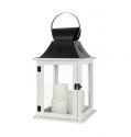 Customization wood lantern with metal handle LED Candle inside for wedding decoration