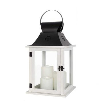 Customization wood lantern with metal handle LED Candle inside for wedding decoration JL060152