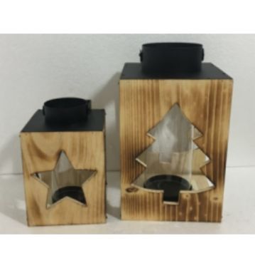 Farmhouse Vintage Decorative Wood Lantern Wash White Effect Outdoor Use for Wedding and Garden JL060166