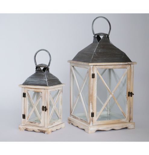 Vintage wooden lanterns Rustic Distressed Floor Candle HolderFarmhouse Decor Home wedding decoration
