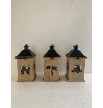 Farmhouse Vintage Decorative Wood Lantern Wash White Effect Outdoor Use for Wedding and Garden JL060180