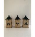 Farmhouse Vintage Decorative Wood Lantern Wash White Effect Outdoor Use for Wedding and Garden