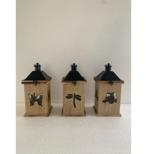 Farmhouse Vintage Decorative Wood Lantern Wash White Effect Outdoor Use for Wedding and Garden