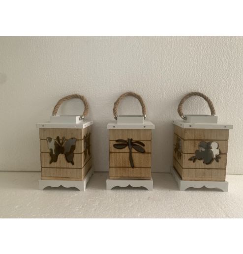 Farmhouse Vintage Decorative Wood Lantern Wash White Effect Outdoor Use for Wedding and Garden