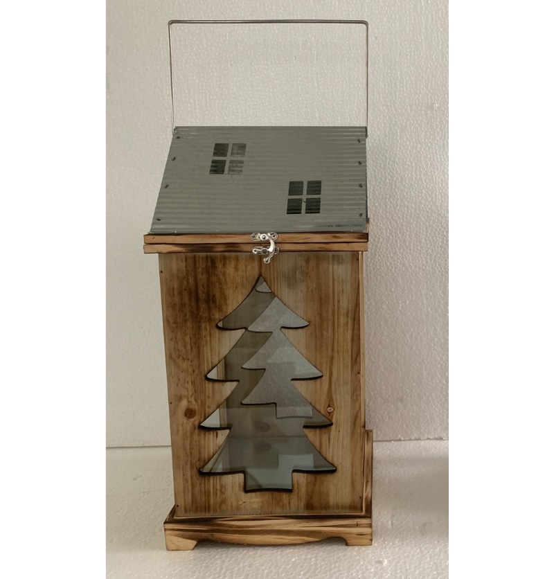 Decorative stainless Silver and White Wood Candle Holder JL060204