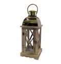 Decorative stainless Gold and Engineered Wood Candle Holder