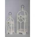 Wooden Candle Lantern Decorative Set of 2 Large Lanterns Vintage Distressed Lanterns Rustic Pillar Candle Holder Farmhouse