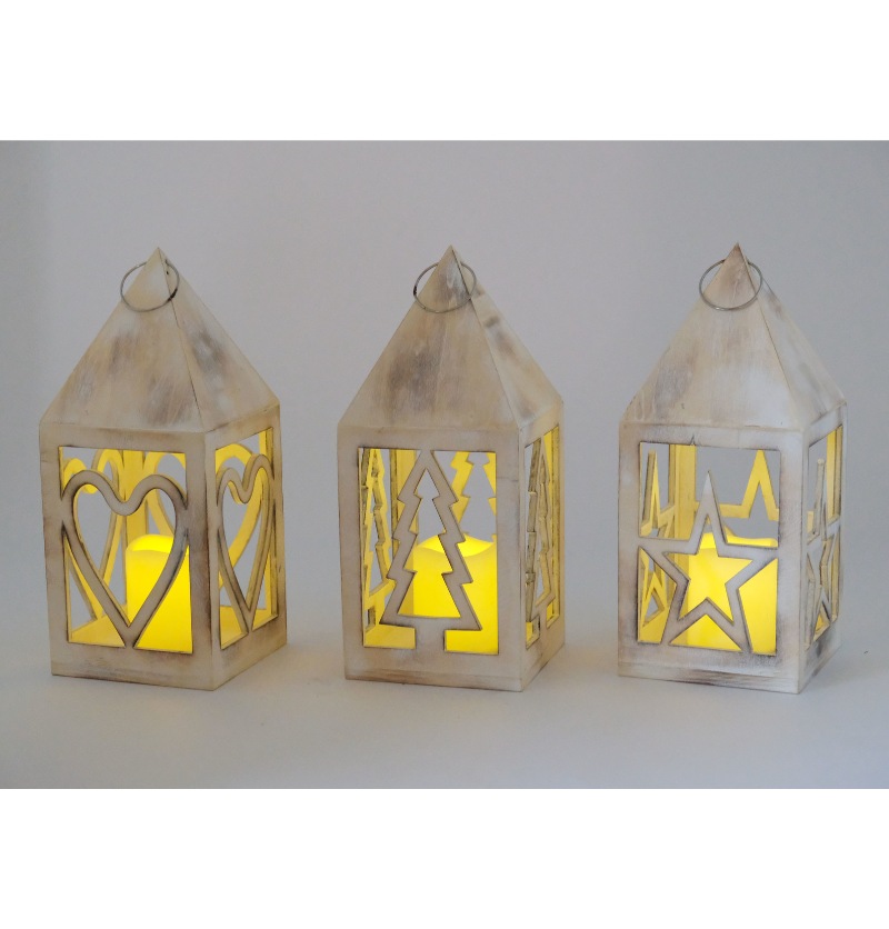 Small Wooden Lanterns For Christmas Decor JL060245M