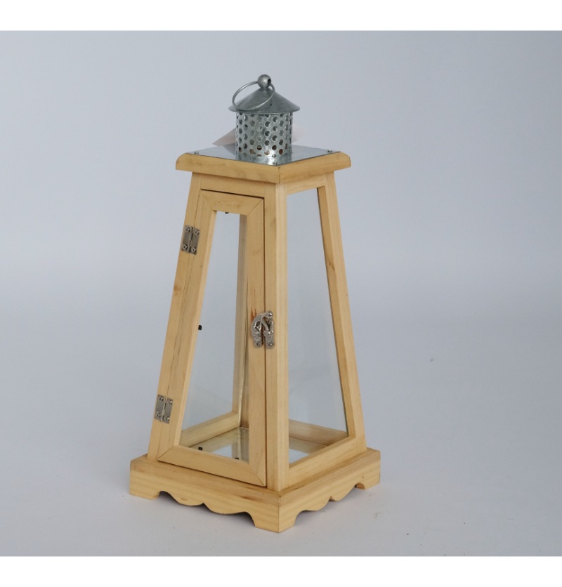Farmhouse Vintage Decorative Wood Lantern Wash White Effect Outdoor Use for Wedding and Garden JL060246M