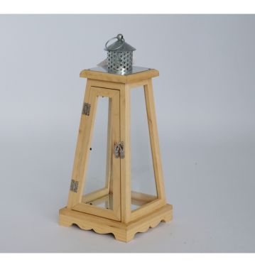 Farmhouse Vintage Decorative Wood Lantern Wash White Effect Outdoor Use for Wedding and Garden JL060246M