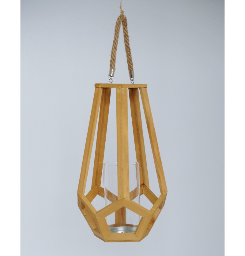 Decorative Wooden Candle Lanterns Indoor Farmhouse Hanging Candle Holder for Table Centerpiece Fireplace Mantle Shelf JL060247M