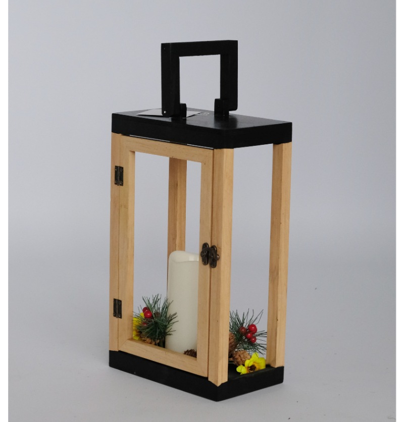 Farmhouse Vintage Decorative Wood Lantern Wash White Effect Outdoor Use for Wedding and Garden JL060248S/M