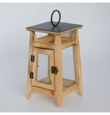Farmhouse Vintage Decorative Wood Lantern Wash White Effect Outdoor Use for Wedding and Garden JL060253