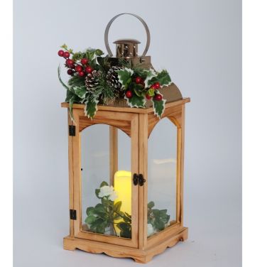Farmhouse Vintage Decorative Wood Lantern Wash White Effect Outdoor Use for Wedding and Garden JL060261S/L