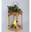 Farmhouse Vintage Decorative Wood Lantern Wash White Effect Outdoor Use for Wedding and Garden
