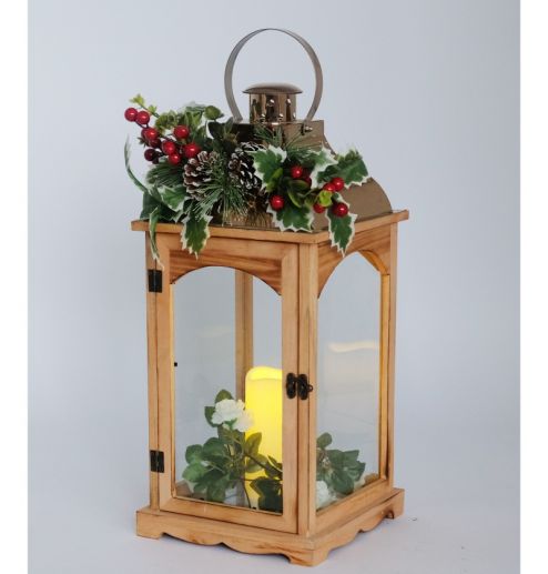 Farmhouse Vintage Decorative Wood Lantern Wash White Effect Outdoor Use for Wedding and Garden