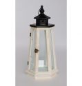 Farmhouse Vintage Decorative Wood Lantern Wash White Effect Outdoor Use for Wedding and Garden