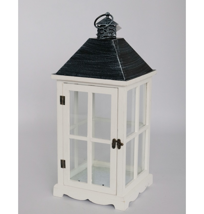 Farmhouse Vintage Decorative Wood Lantern Wash White Effect Outdoor Use for Wedding and Garden JL060266M/L/ML