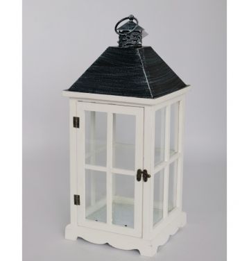 Farmhouse Vintage Decorative Wood Lantern Wash White Effect Outdoor Use for Wedding and Garden JL060266M/L/ML