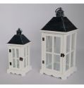 Farmhouse Vintage Decorative Wood Lantern Wash White Effect Outdoor Use for Wedding and Garden