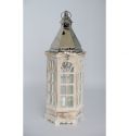 Farmhouse Vintage Decorative Wood Lantern Wash White Effect Outdoor Use for Wedding and Garden