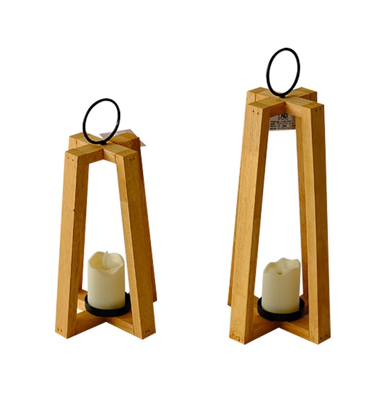 Farmhouse Vintage Decorative Wood Lantern Wash White Effect Outdoor Use for Wedding and Garden JL060289S M